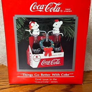 Enesco Coca-Cola Series Ornaments 1991 3rd Issue “Things Go Better With Coke”